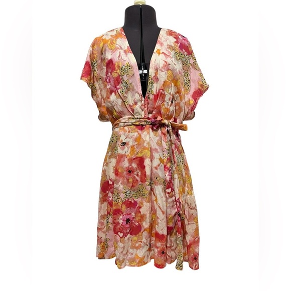 Free People Freddy Tie Mini Dress in Fruit Punch Size S - Picture 8 of 15